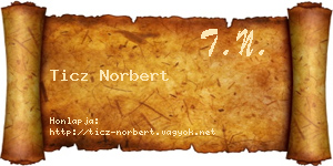 Ticz Norbert névjegykártya