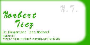 norbert ticz business card